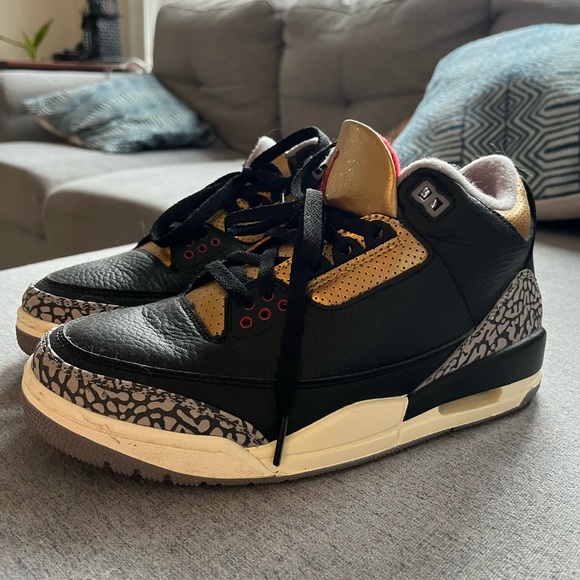 Air Jordan 3 Retro Black Cement Gold - Picture 1 of 8